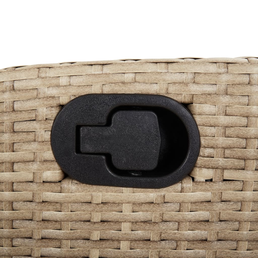 Spisebordssæt Til Haven 7 Dele Med Hynder Polyrattan Beige