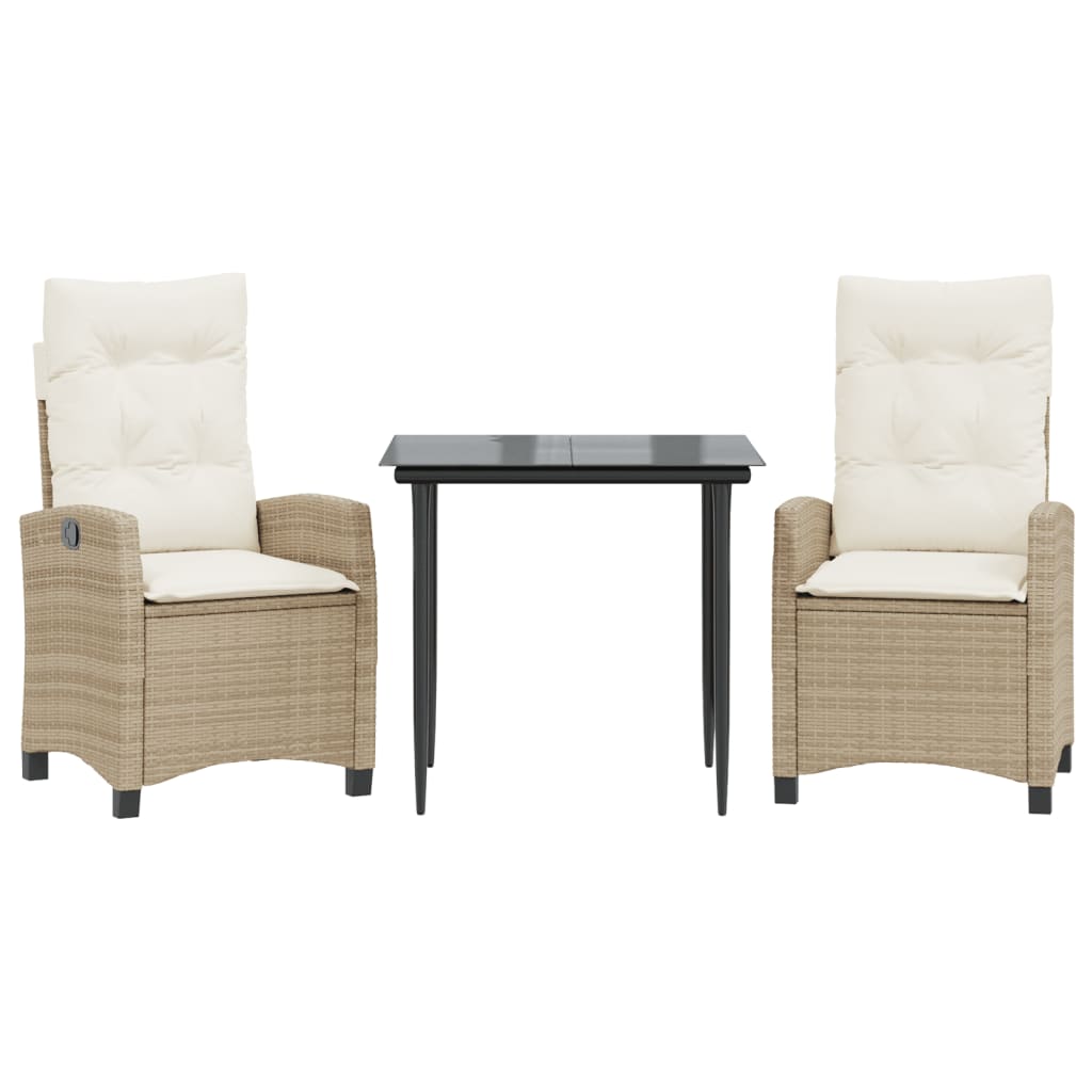 Spisebordssæt Til Haven 9 Dele Med Hynder Polyrattan Beige