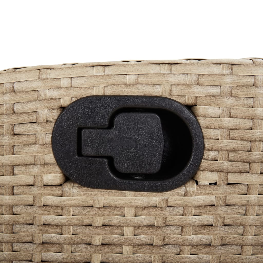 Spisebordssæt Til Haven 9 Dele Med Hynder Polyrattan Beige