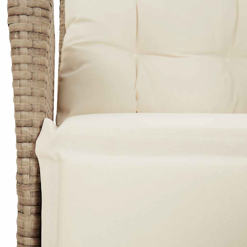 Spisebordssæt Til Haven 5 Dele Med Hynder Polyrattan Beige