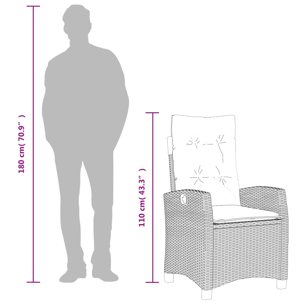 Spisebordssæt Til Haven 5 Dele Med Hynder Polyrattan Beige