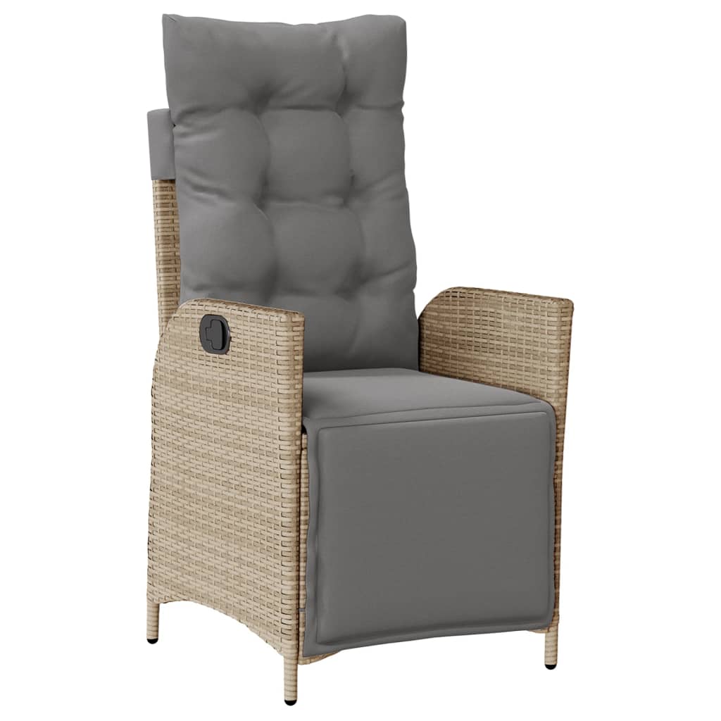 Spisebordssæt Til Haven 5 Dele Med Hynder Polyrattan Beige