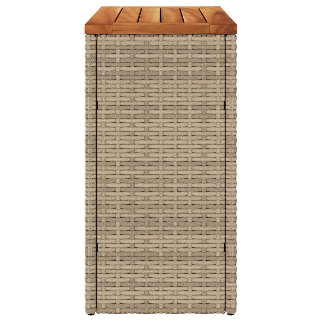 Havebord Med Trætop 58X27,5X55 Cm Polyrattan