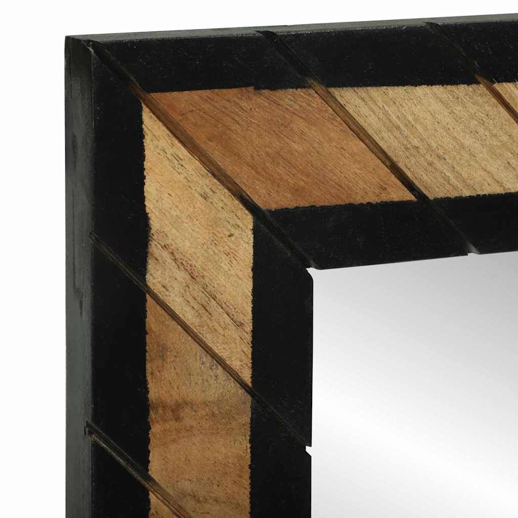 Spejl Med Spejl Sort Og Brunt 50 X 2 X 50 Cm Massivt Træ Akacie - Billede 6