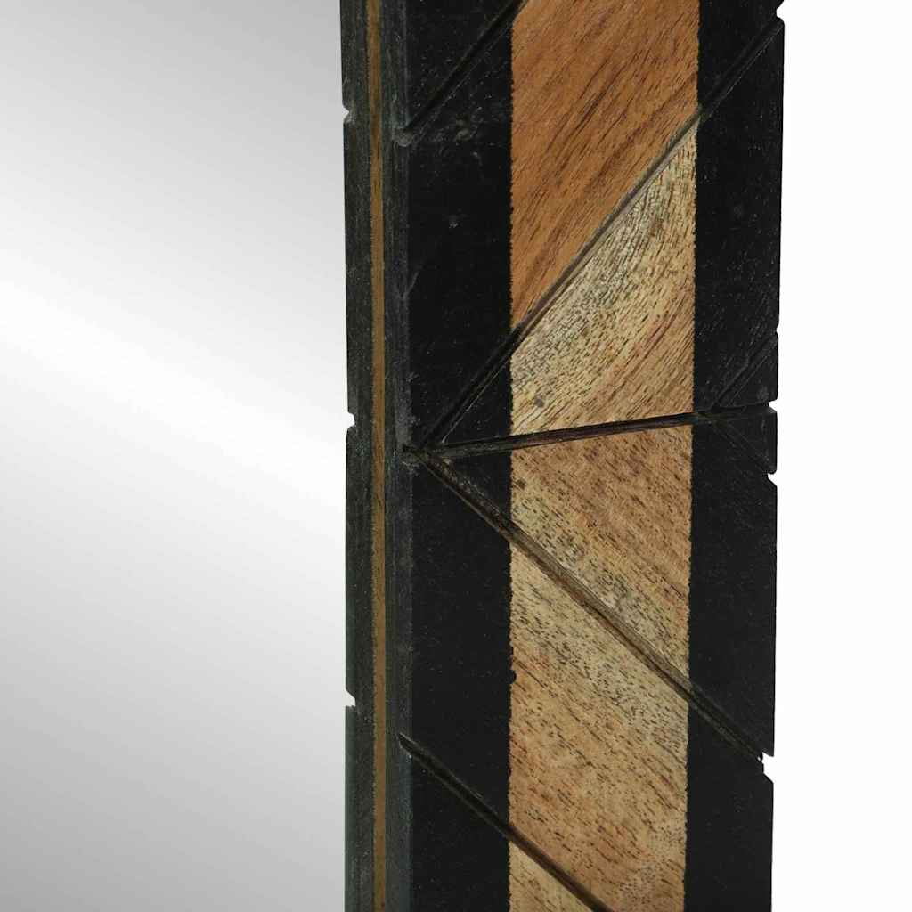 Spejl Med Spejl Sort Og Brunt 50 X 2 X 50 Cm Massivt Træ Akacie - Billede 7