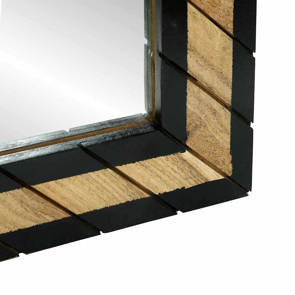 Spejl Med Spejl Sort Og Brunt 50 X 2 X 50 Cm Massivt Træ Akacie - Billede 8