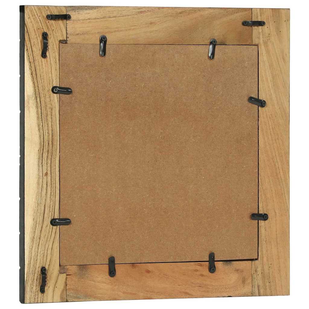 Spejl Med Spejl Sort Og Brunt 50 X 2 X 50 Cm Massivt Træ Akacie - Billede 5