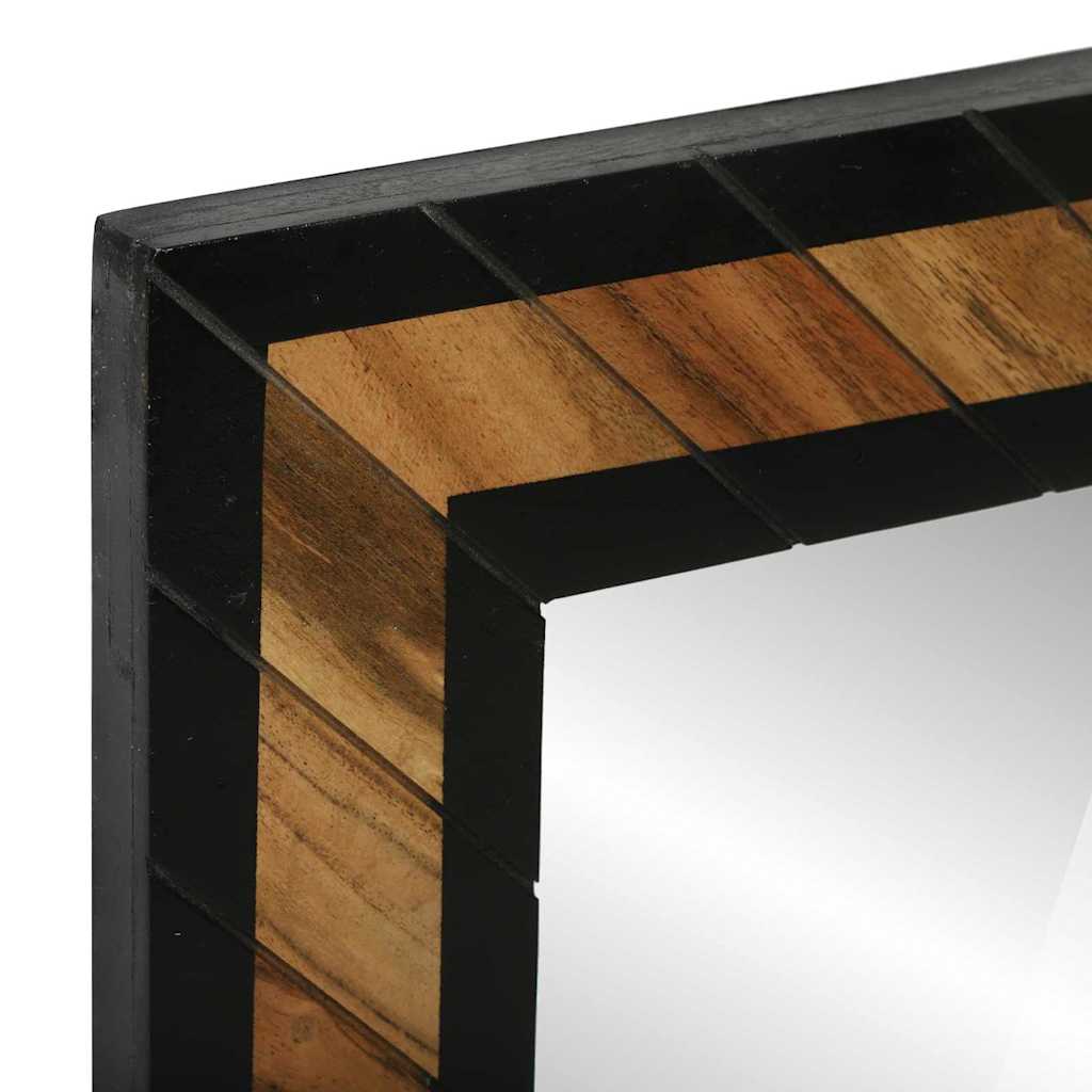 Spejl Med Spejl Sort Og Brunt 70 X 2 X 70 Cm Massivt Træ Akacie - Billede 6