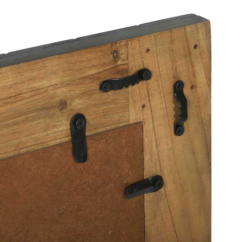 Spejl Med Spejl Sort Og Brunt 70 X 2 X 70 Cm Massivt Træ Akacie - Billede 8