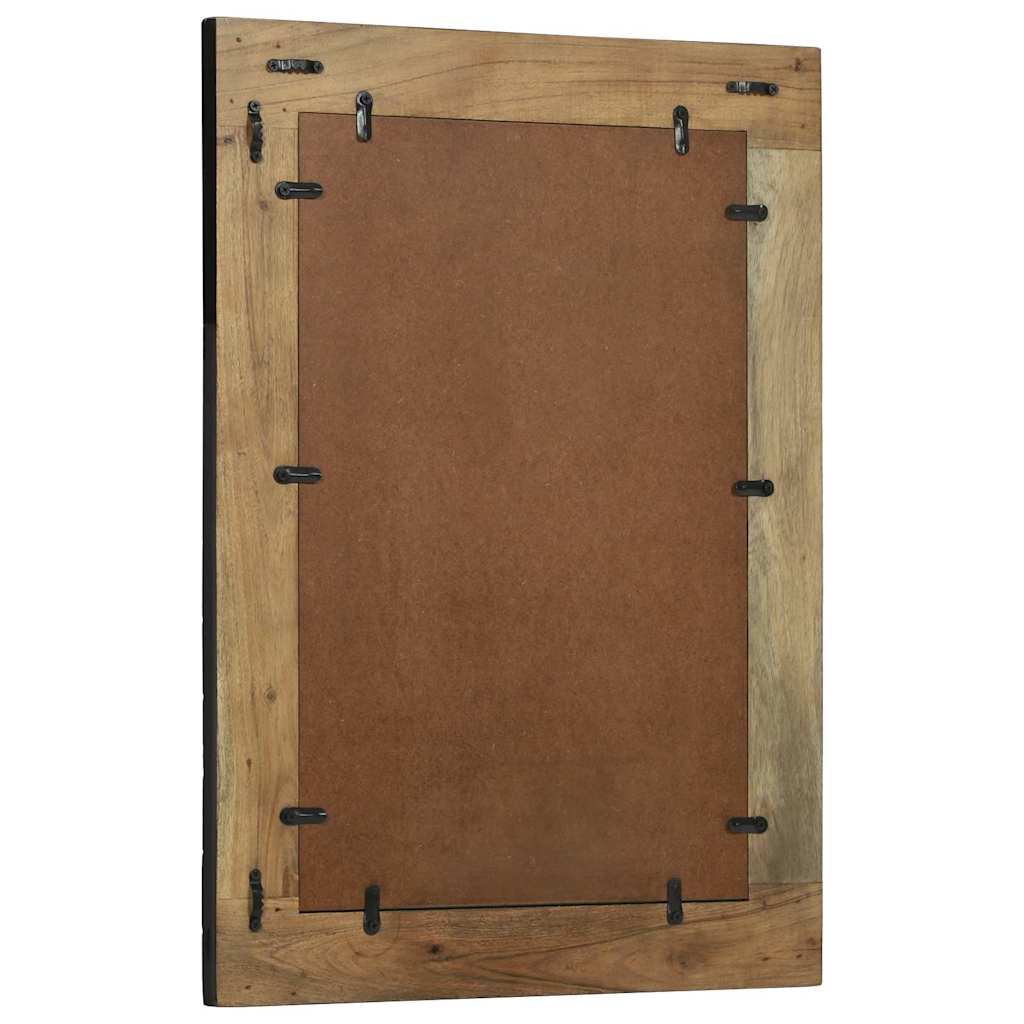 Spejl Med Spejl Sort Og Brunt 70 X 2 X 70 Cm Massivt Træ Akacie - Billede 5