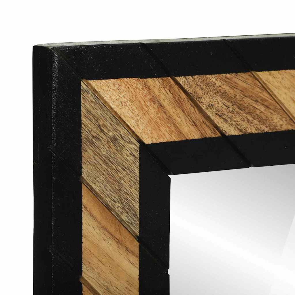 Spejl Med Spejl Sort Og Brunt 90 X 2 X 50 Cm Massivt Træ Akacie - Billede 6