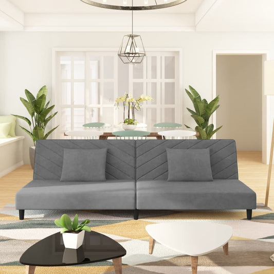 2-Personers Sovesofa Med 2 Puder Velour