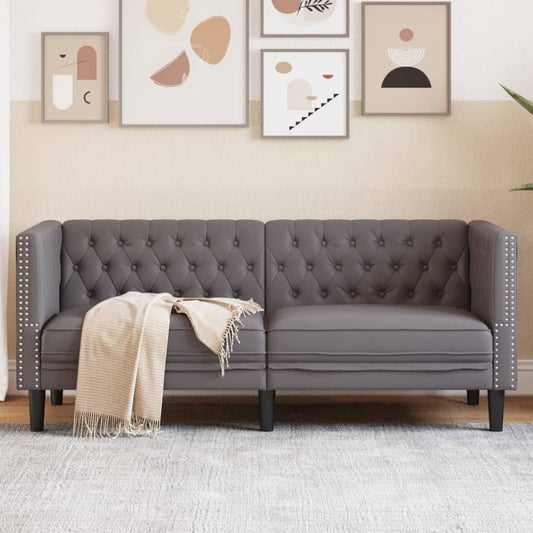 2-Personers Chesterfield-Sofa Kunstlæder