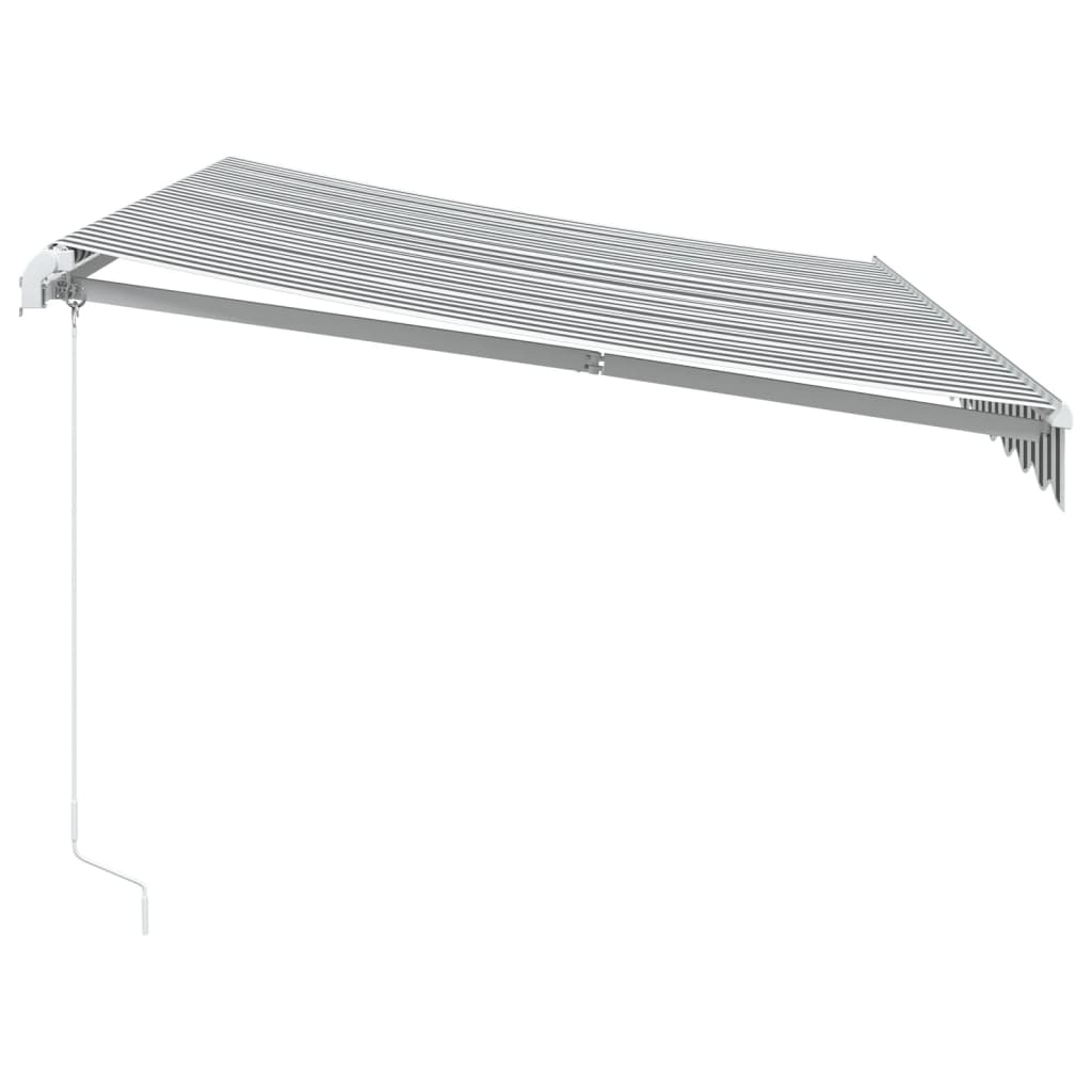 Markise 350X250 Cm Manuel Betjening Antracitgrå Og Hvid