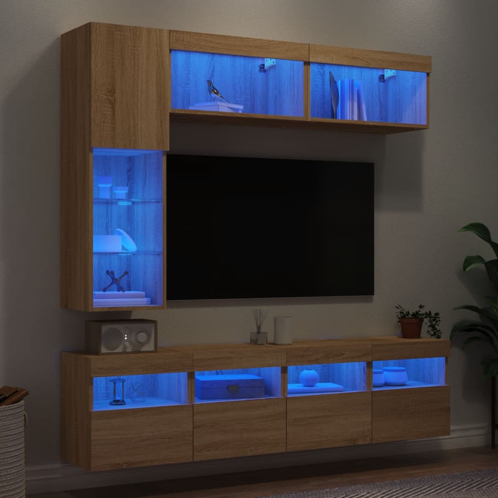 Væghængt Tv-møbel Med Led-lys