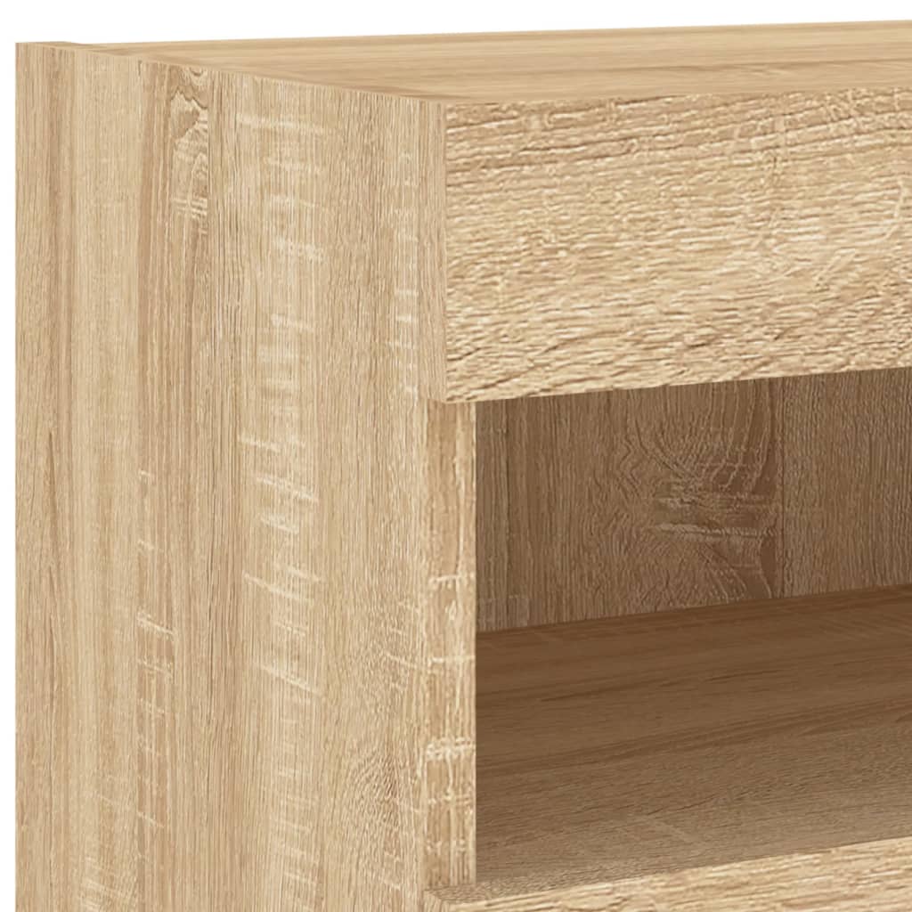 Væghængt Tv-møbel 7 Dele Med Led-lys Sonoma-eg - Billede 12