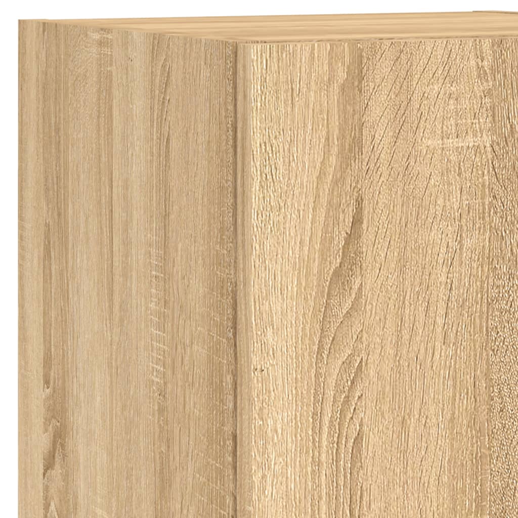 Væghængt Tv-møbel 7 Dele Med Led-lys Sonoma-eg - Billede 11
