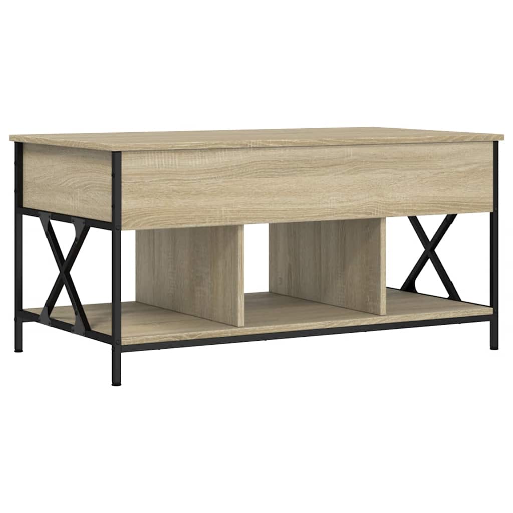 Sofabord 100x55x50 Cm Konstrueret Træ Og Metal - Billede 2
