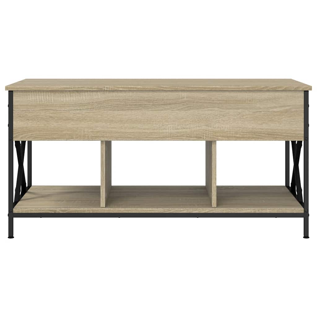Sofabord 100x55x50 Cm Konstrueret Træ Og Metal - Billede 5