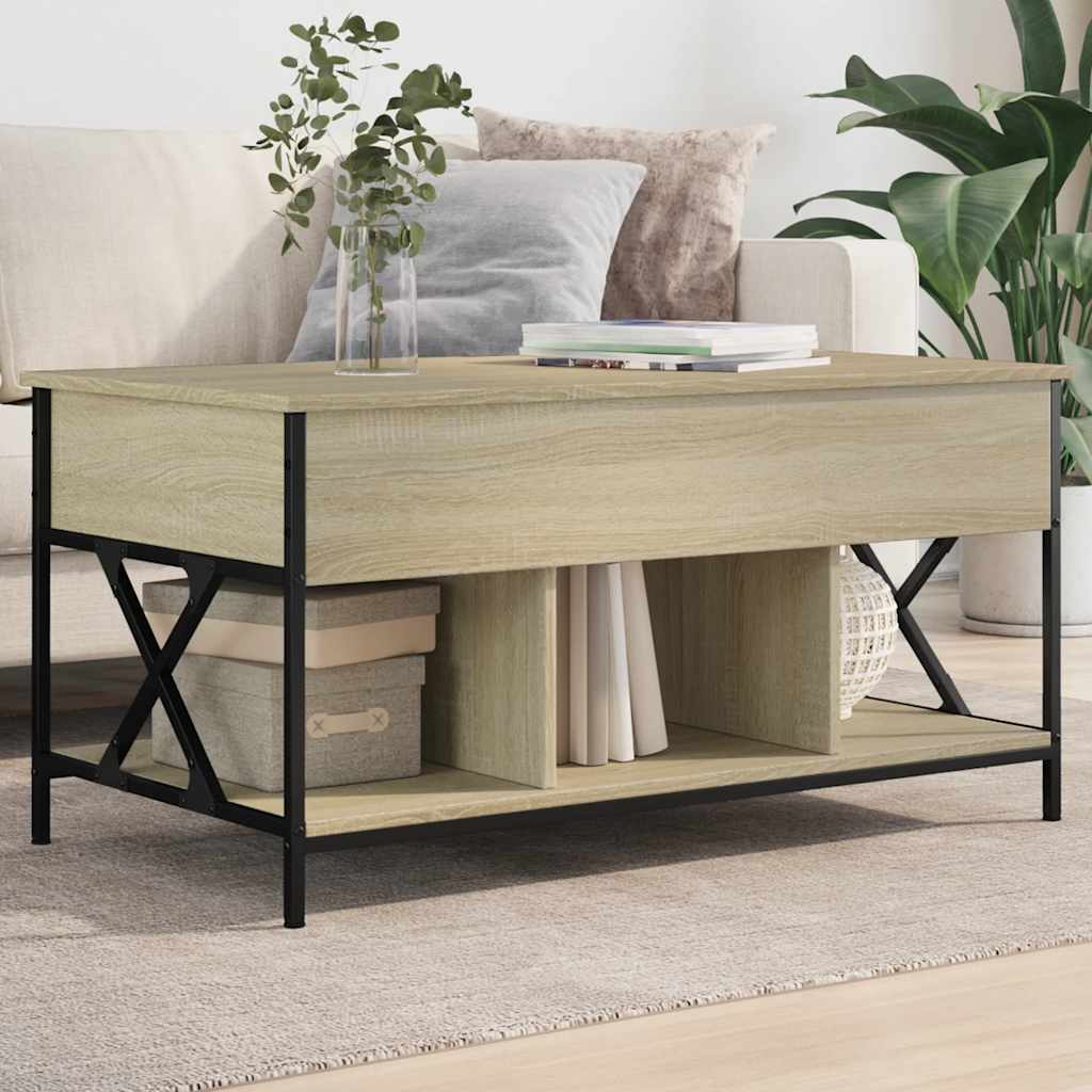 Sofabord 100x55x50 Cm Konstrueret Træ Og Metal - Hovedbillede