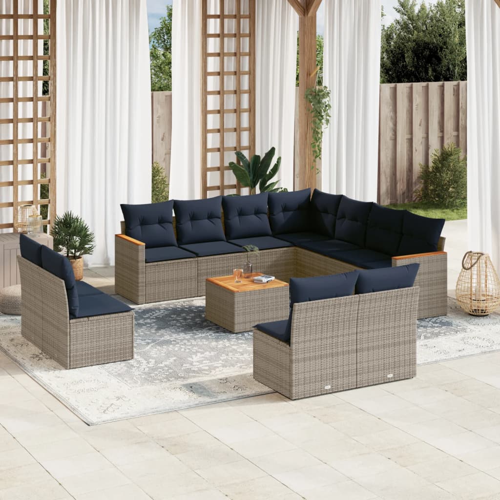 12-delt Havesofasæt Med Hynder Polyrattan - Variant 3226096