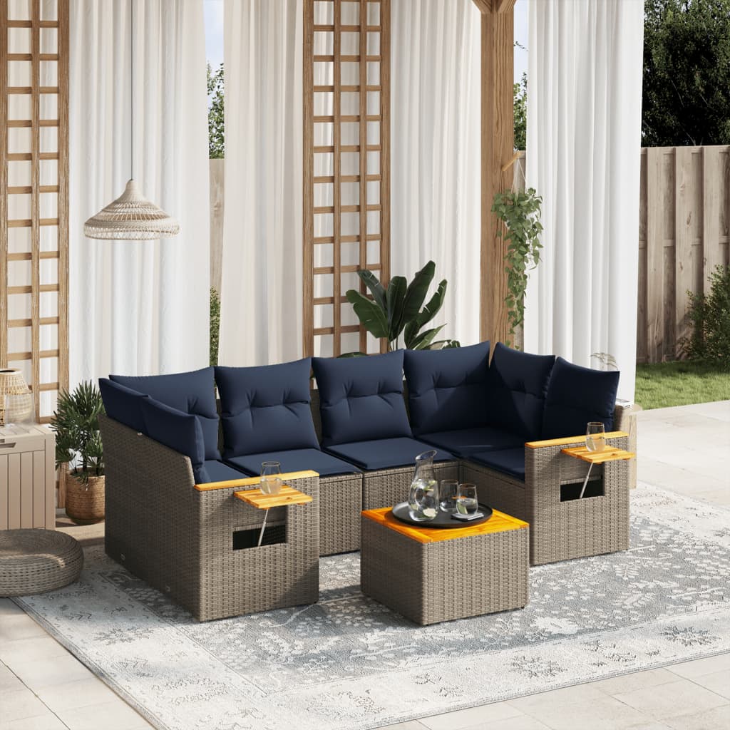 Sofasæt Til Haven 7 Dele Med Hynder Polyrattan