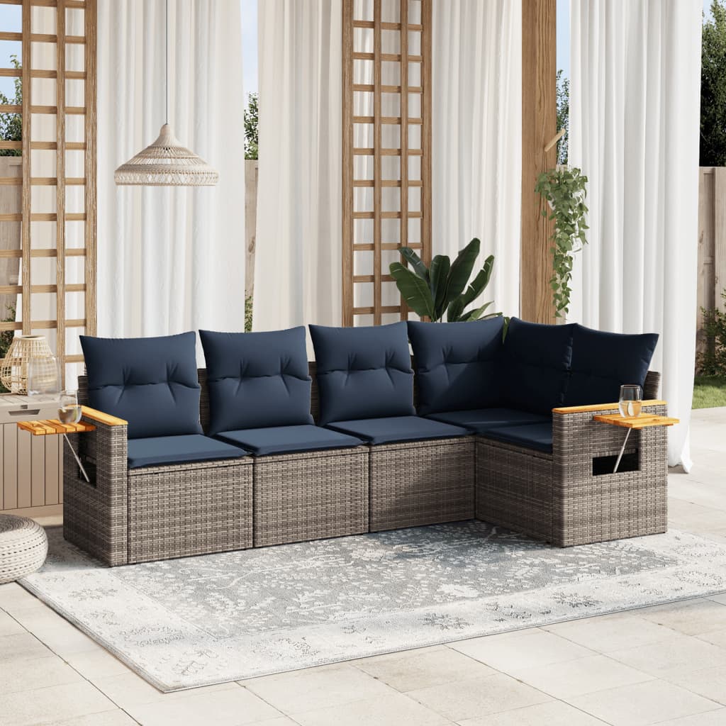 Sofasæt Til Haven 5 Dele Med Hynder Polyrattan