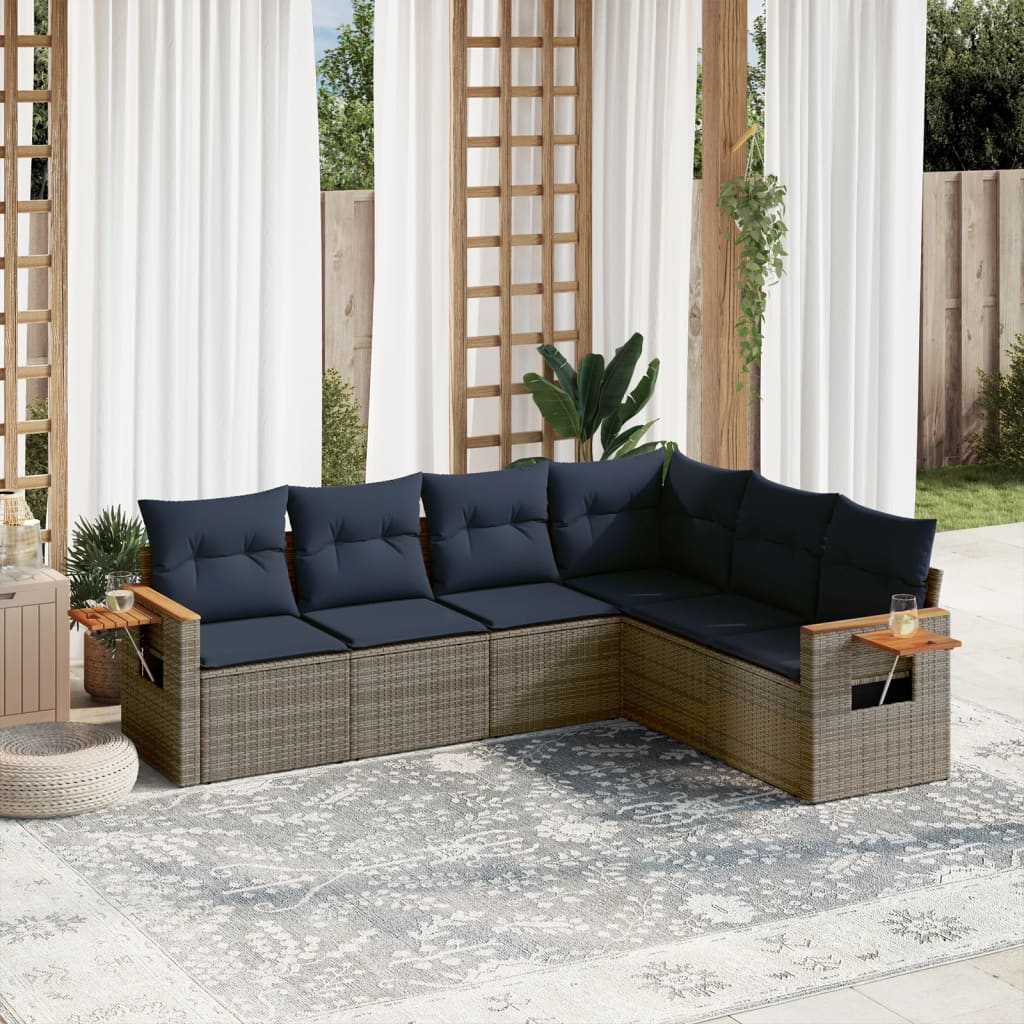 Sofasæt Til Haven 6 Dele Med Hynder Polyrattan