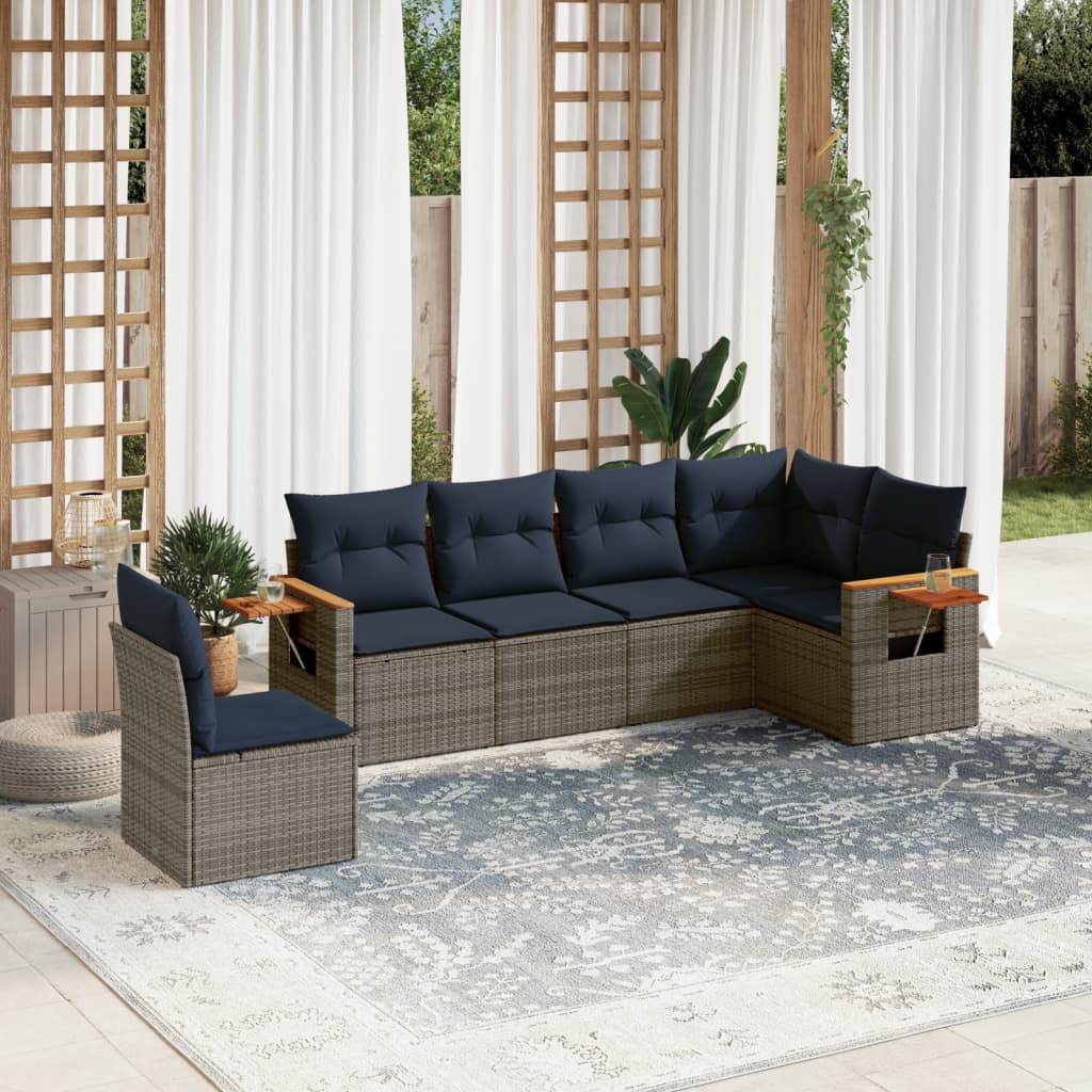 Sofasæt Til Haven 6 Dele Med Hynder Polyrattan
