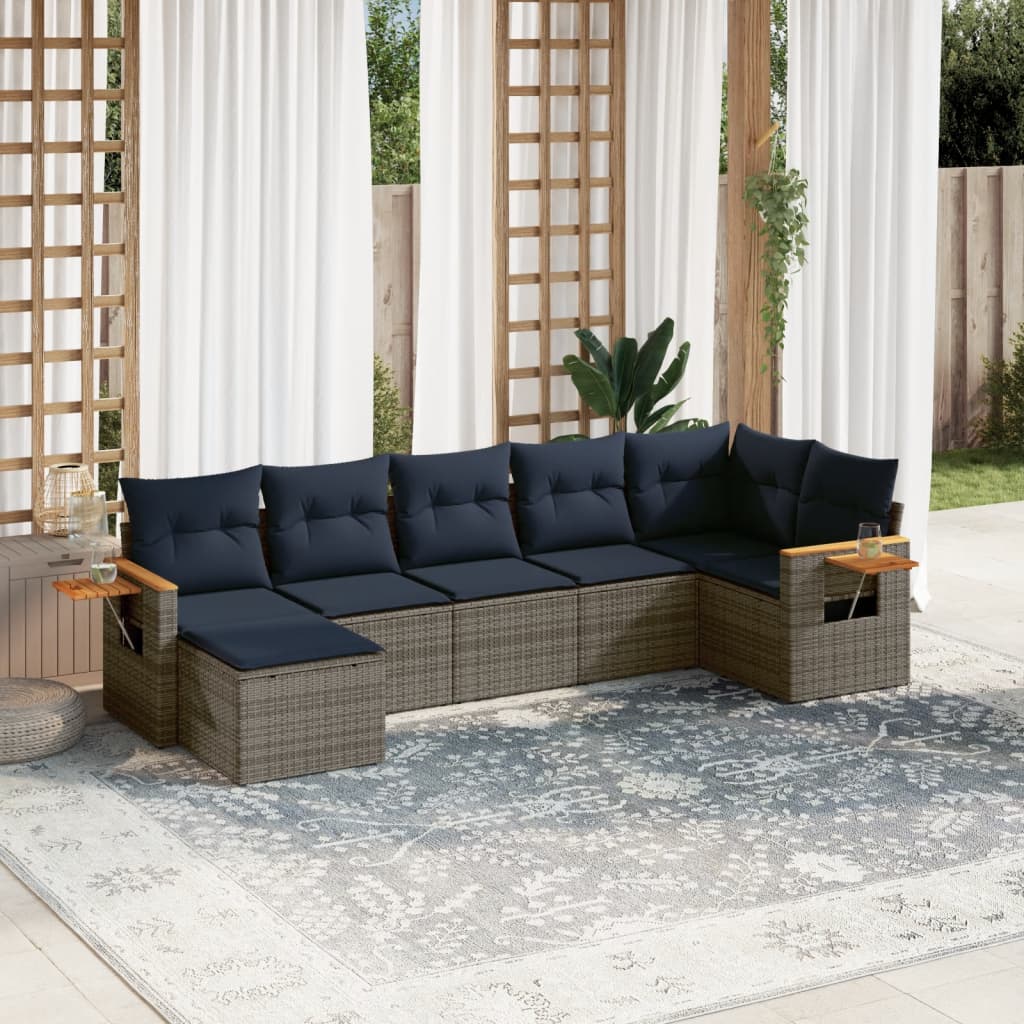 Sofasæt Til Haven 7 Dele Med Hynder Polyrattan