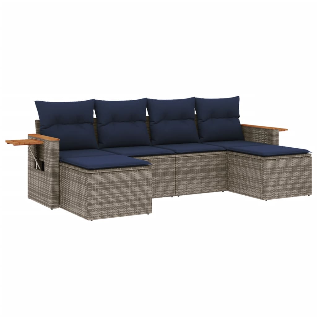 Sofasæt Til Haven 6 Dele Med Hynder Polyrattan