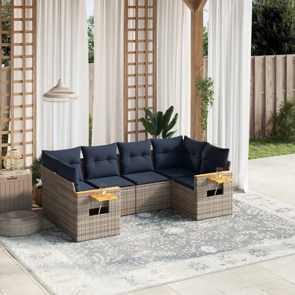Sofasæt Til Haven 6 Dele Med Hynder Polyrattan