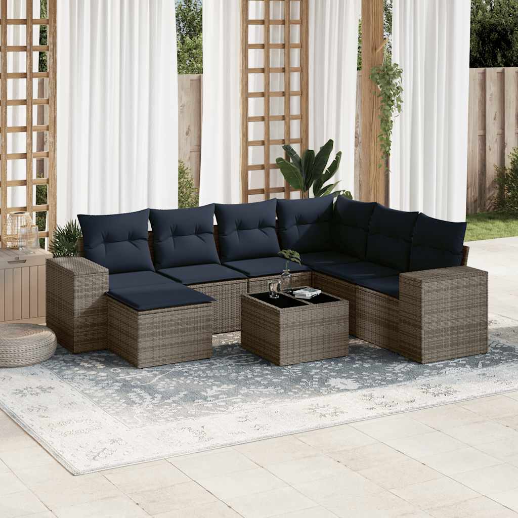 8-delt Havesofasæt Med Hynder Polyrattan - Variant 3222910