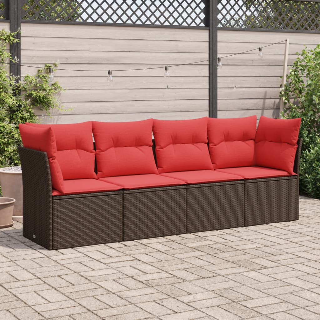 Sofasæt Til Haven 5 Dele Med Hynder Polyrattan Sort