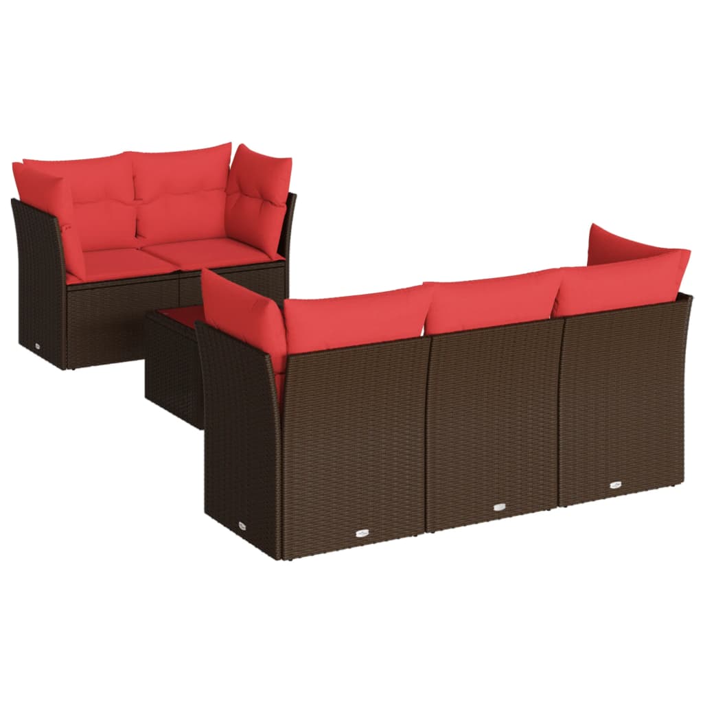 Sofasæt Til Haven 6 Dele Med Hynder Polyrattan Sort