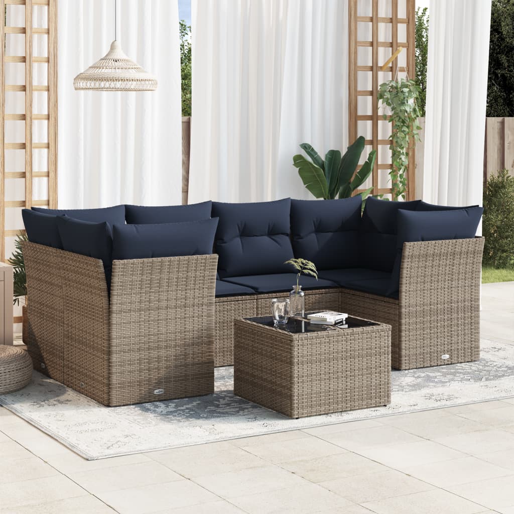 Sofasæt Til Haven 7 Dele Med Hynder Polyrattan