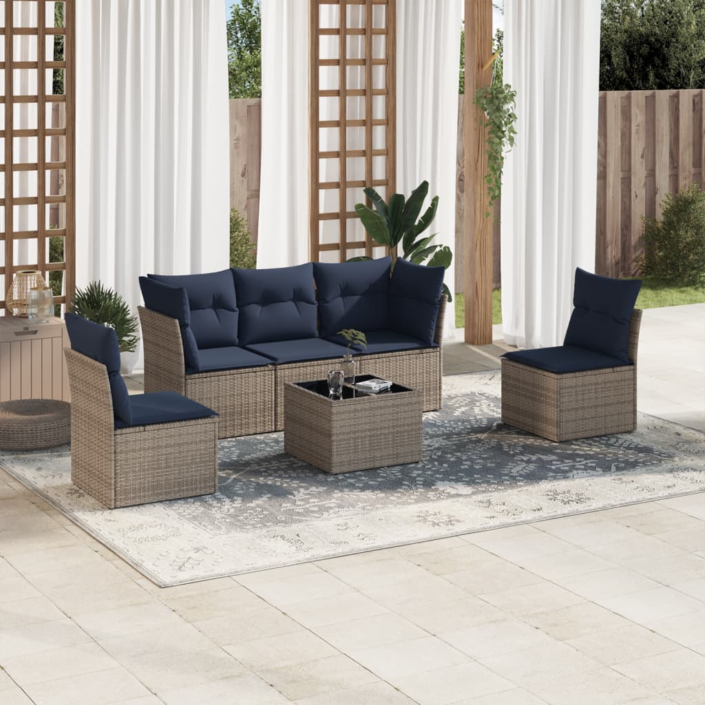 Sofasæt til Haven 5 Dele med Hynder Polyrattan Grå