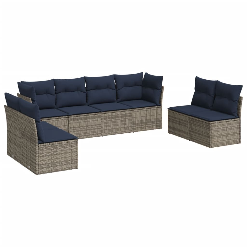 Sofasæt Til Haven 9 Dele Med Hynder Polyrattan Sort