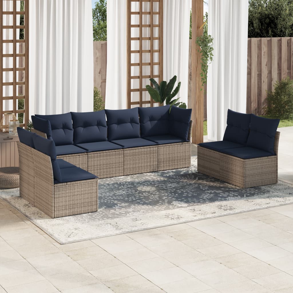 Sofasæt Til Haven 9 Dele Med Hynder Polyrattan Sort