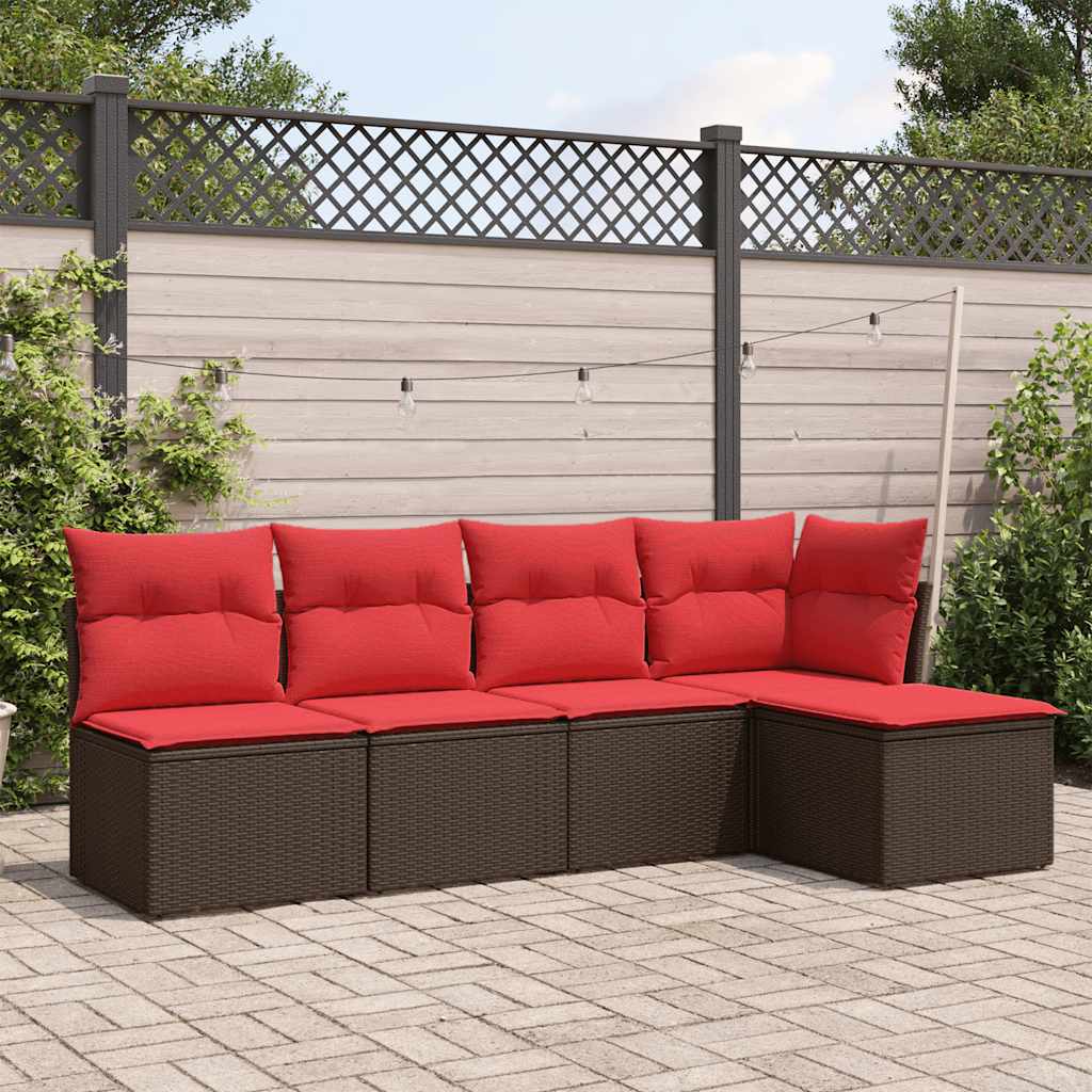 Sofasæt til Haven 5 Dele med Hynder Polyrattan Grå