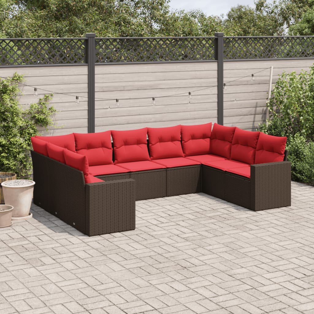 Sofasæt Til Haven 10 Dele Med Hynder Polyrattan Sort