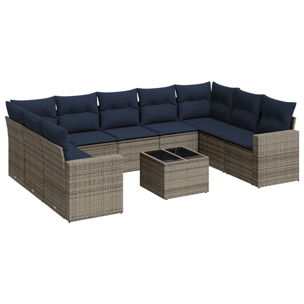 Sofasæt Til Haven 10 Dele Med Hynder Polyrattan Sort