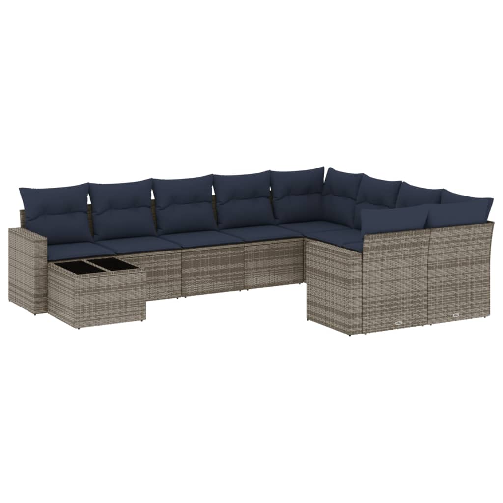 Sofasæt Til Haven 10 Dele Med Hynder Polyrattan Sort