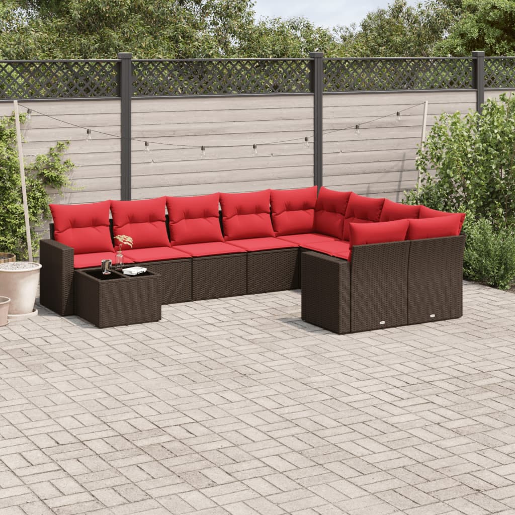 Sofasæt Til Haven 10 Dele Med Hynder Polyrattan Sort