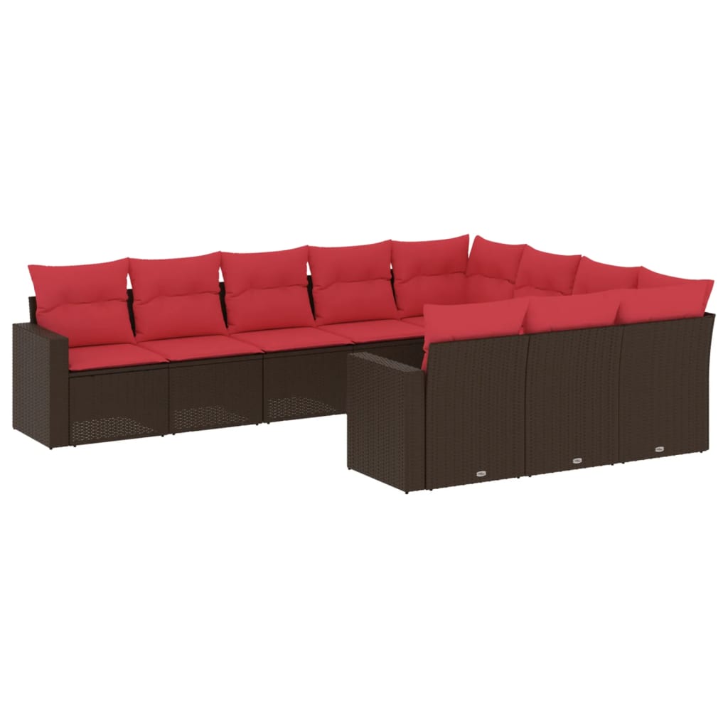 Sofasæt Til Haven 10 Dele Med Hynder Polyrattan Sort