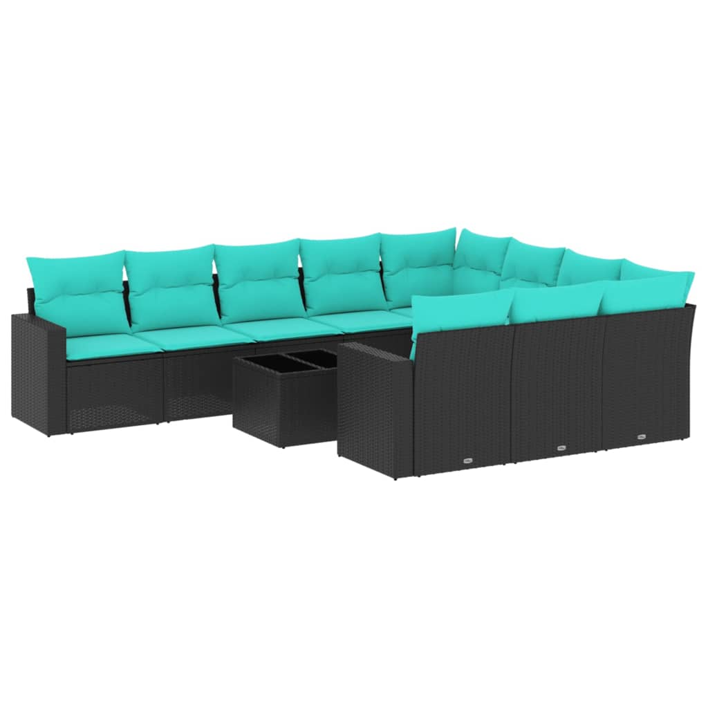 Sofasæt Til Haven 10 Dele Med Hynder Polyrattan Sort