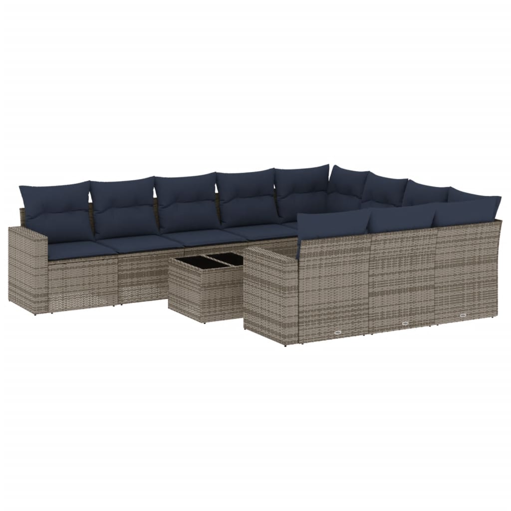 Sofasæt Til Haven 10 Dele Med Hynder Polyrattan Sort