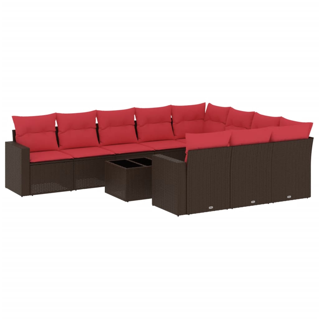 Sofasæt Til Haven 10 Dele Med Hynder Polyrattan Sort