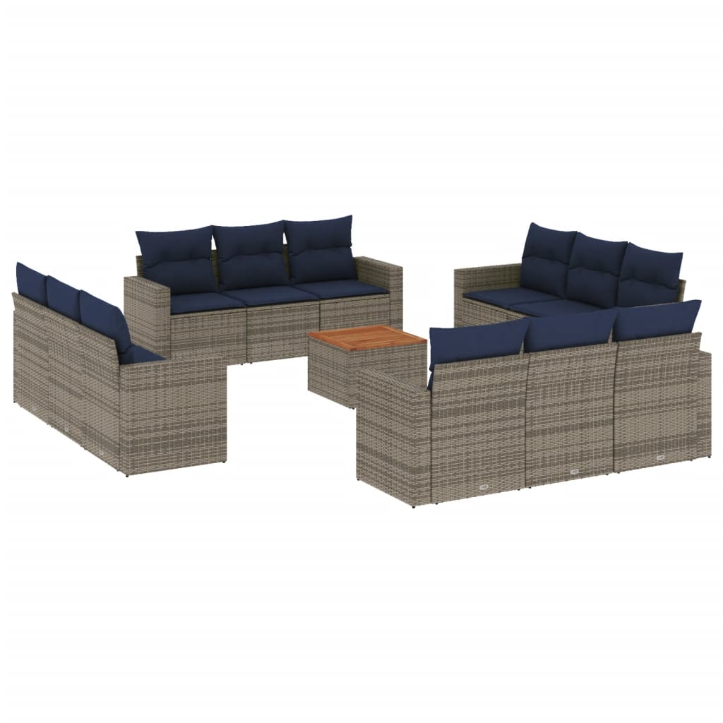 Sofasæt til Haven 13 Dele med Hynder Polyrattan Grå - billede 2
