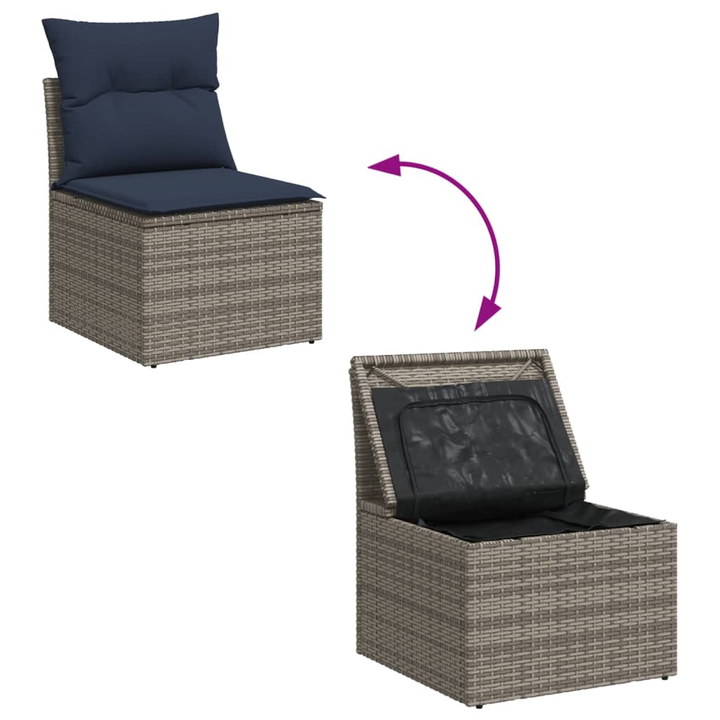 Sofasæt til Haven 5 Dele med Hynder Polyrattan Grå - billede 9